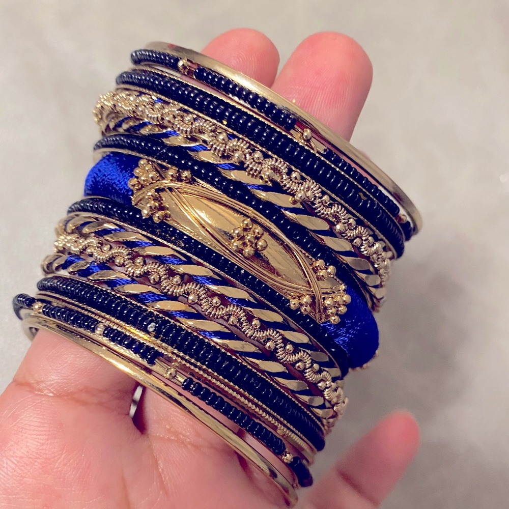 Amrita Singh Venus Bangle Set Size 6 Blue